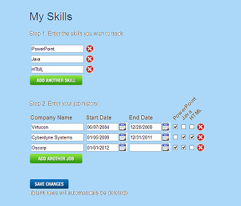 My Skills Page
